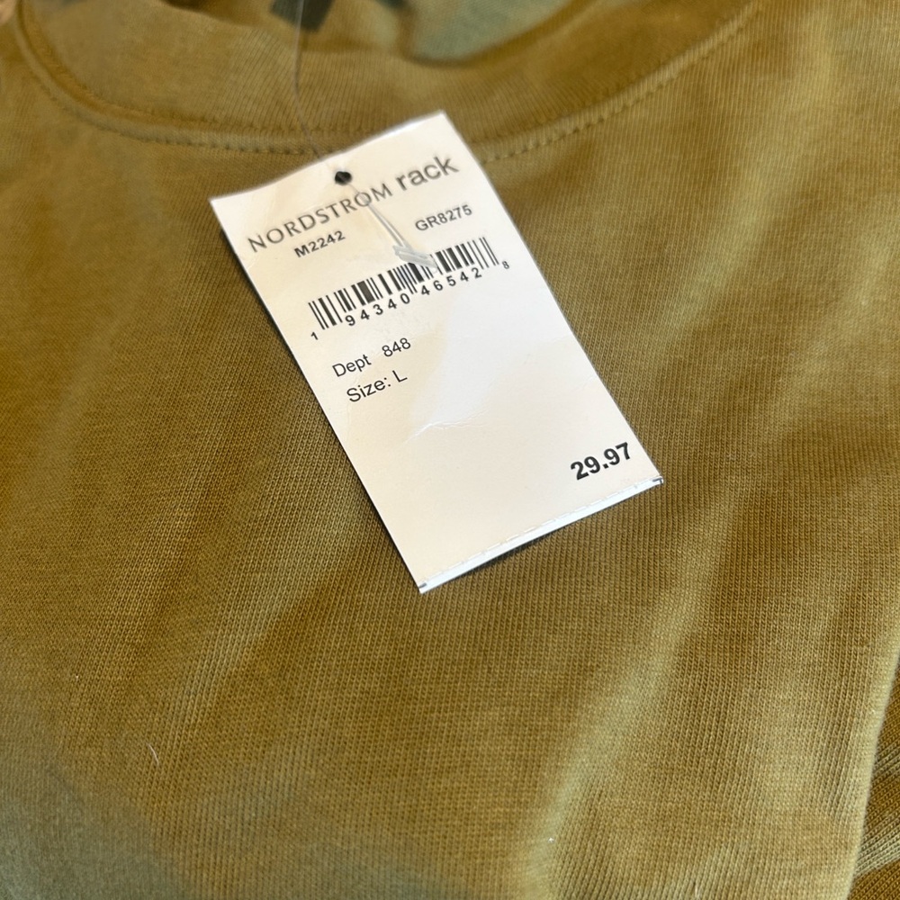 MADEWELL NWT Nordstrom Olive Green TShirt Dress- Size L COMFY but stylish NEW - Picture 6 of 6